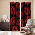 thumbnail image 3 of Kitchen Curtains 84 Inch Length 2 Panels, Red Lips Grommets Window Treatment Curtain, Modern Abstract Romantic Texture Aesthetic Thermal Curtains Drapes for Living Room/Bathroom, 3 of 9