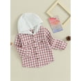 thumbnail image 3 of Bagilaanoe Toddler Baby Girl Boy Hooded Sweatshirt Long Sleeve Plaid Shirt Flannel Pullover 6M 12M 18M 24M 3T 4TKids Fall Loose Hoodie Tops, 3 of 9