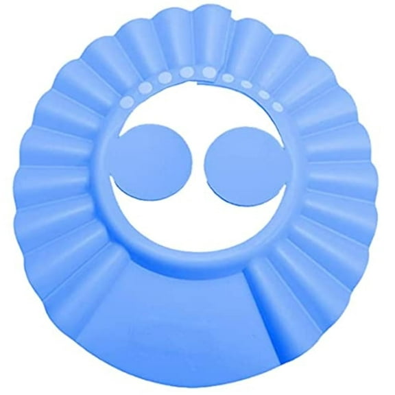 Shower Cap Bathing Cap | with Earshield Soft Adjustable Visor Hat Safe Shampoo Shower Bathing Protection Bath Cap for Elderly, Pregnant and the Disable Patient (BLUE)