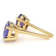 thumbnail image 2 of Tanzanite 7x5mm Oval Stud Earrings in 14k Yellow Gold, 2 of 4