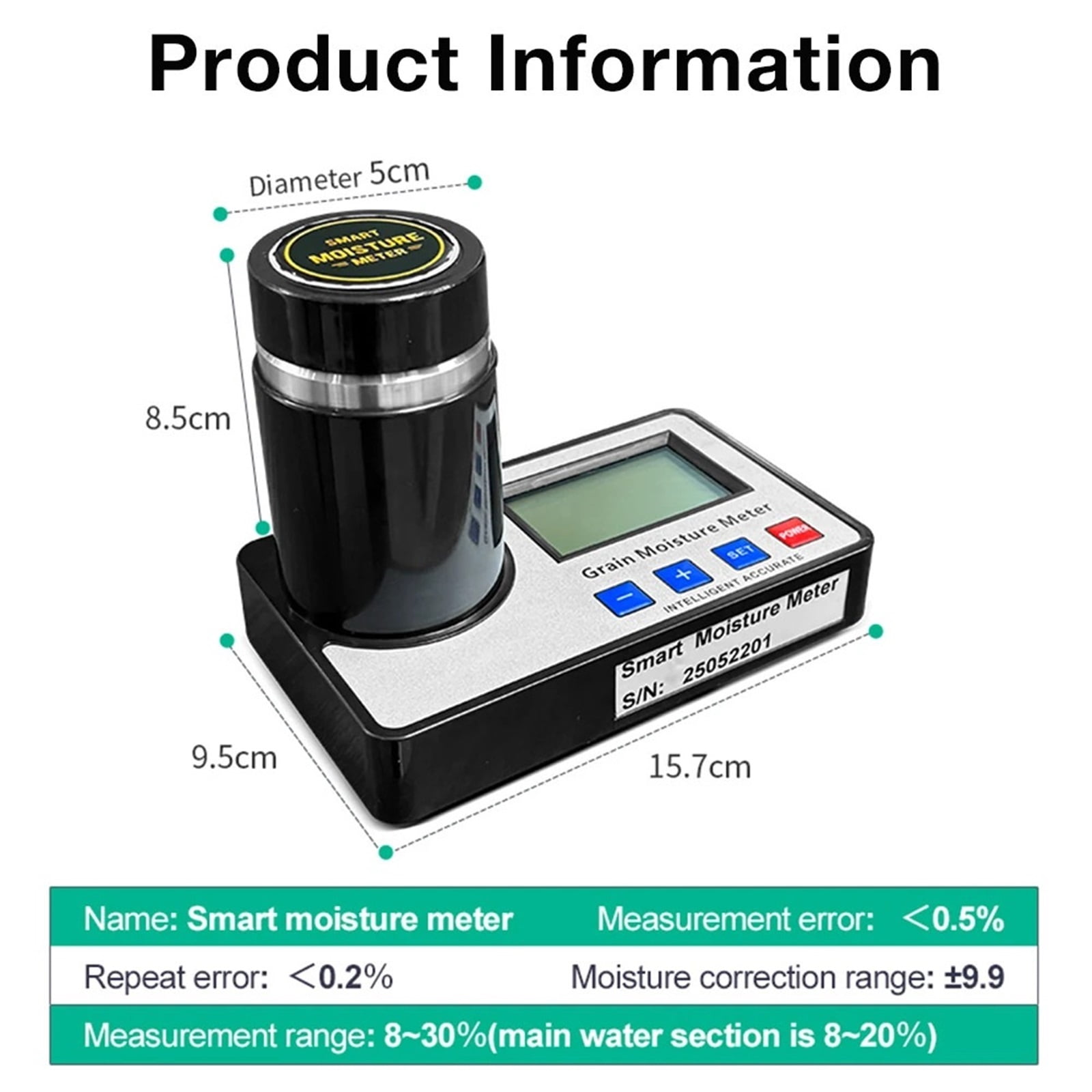 Coffee Bean Grain Moisture Meter For 19 Kinds Grains Hygrometer Humidity Tester Wheat Rice Grain Moisture Detector - Multi-Surface Use