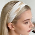 thumbnail image 4 of UNLLLL Vintage Tortoiseshell Acetate Headband, Wide Hairband for Women, Classic Elegant Hair Accessory, Non Slip Flexible Resin Material, for Daily Wear and Styling (White), 4 of 6
