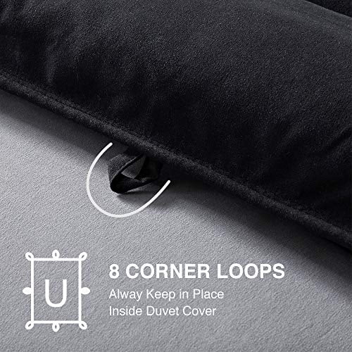 Sleep Zone King Size Comforter Duvet Insert, Down Alternative Reversible Comforter, Lightweight, Soft and Breathable Bedding All Season, A Side Black + B Side Grey