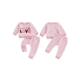 thumbnail image 2 of BemeyourBBs Mama's Little Love Outfit Baby Girls Toddler Valentines Day Outfits Long Sleeve Embroidery Letters Sweatshirt Tops with Pants Set Spring Clothes, 2 of 9
