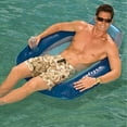 thumbnail image 2 of Kelsyus Floating Swimming Pool Lounger Inflatable Chair with Built-In Cup Holder & Clip, Blue (2 Pack), 2 of 9