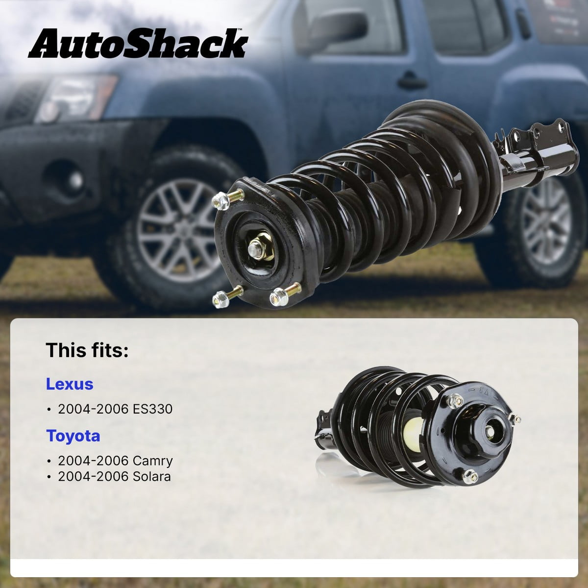 AutoShack Front Complete Strut & Coil Spring Assembly - Driver Side for Toyota & Lexus, Camry 2004-2006 ES330 2004-2006, FWD L4 2.4L V6 3.0L 3.3L
