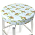 thumbnail image 3 of KLL Cartoon Sea Turtle Round Bar Chair Cushion Cover 14 inch ,Bar Stool Protector with Elastic, Soft Washable, 3 of 6