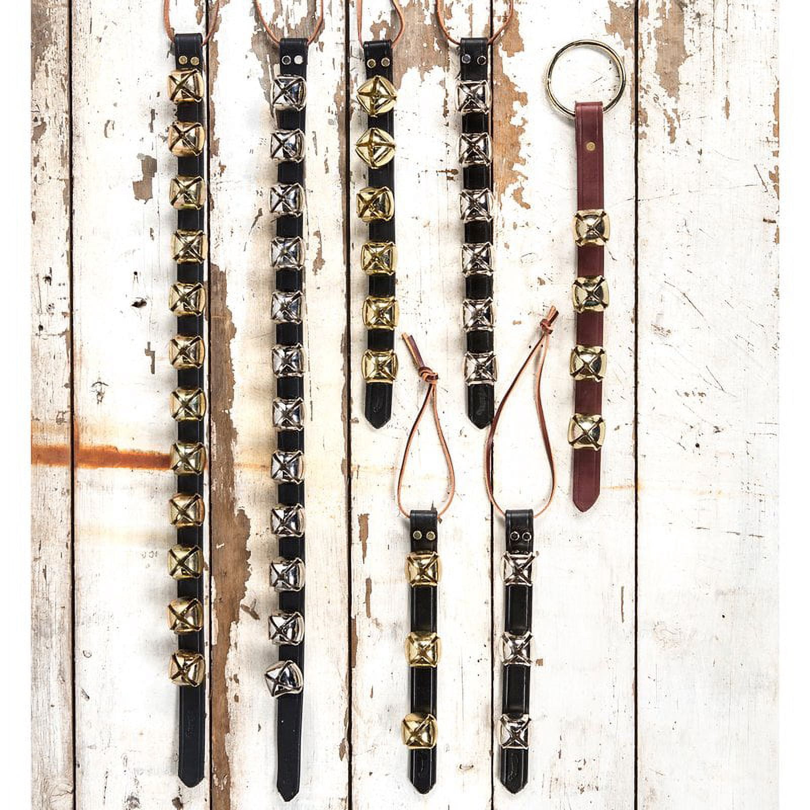 Weaver Leather Brass Plated Sleigh Bell Door Hanger Black Strap 12 Bells