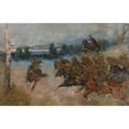 thumbnail image 3 of Wojciech Kossak 14x11 Black Modern Framed Museum Art Print Titled - Cavalry Charging (1925), 3 of 5