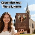 thumbnail image 1 of Sentmoon Leather Bible Cover Custom Photo Name Engraved Premium Leather Sleeve with Zipper Pocket and Adjustable Strap Ideal Gift for Church Bible Study Travel, 1 of 9