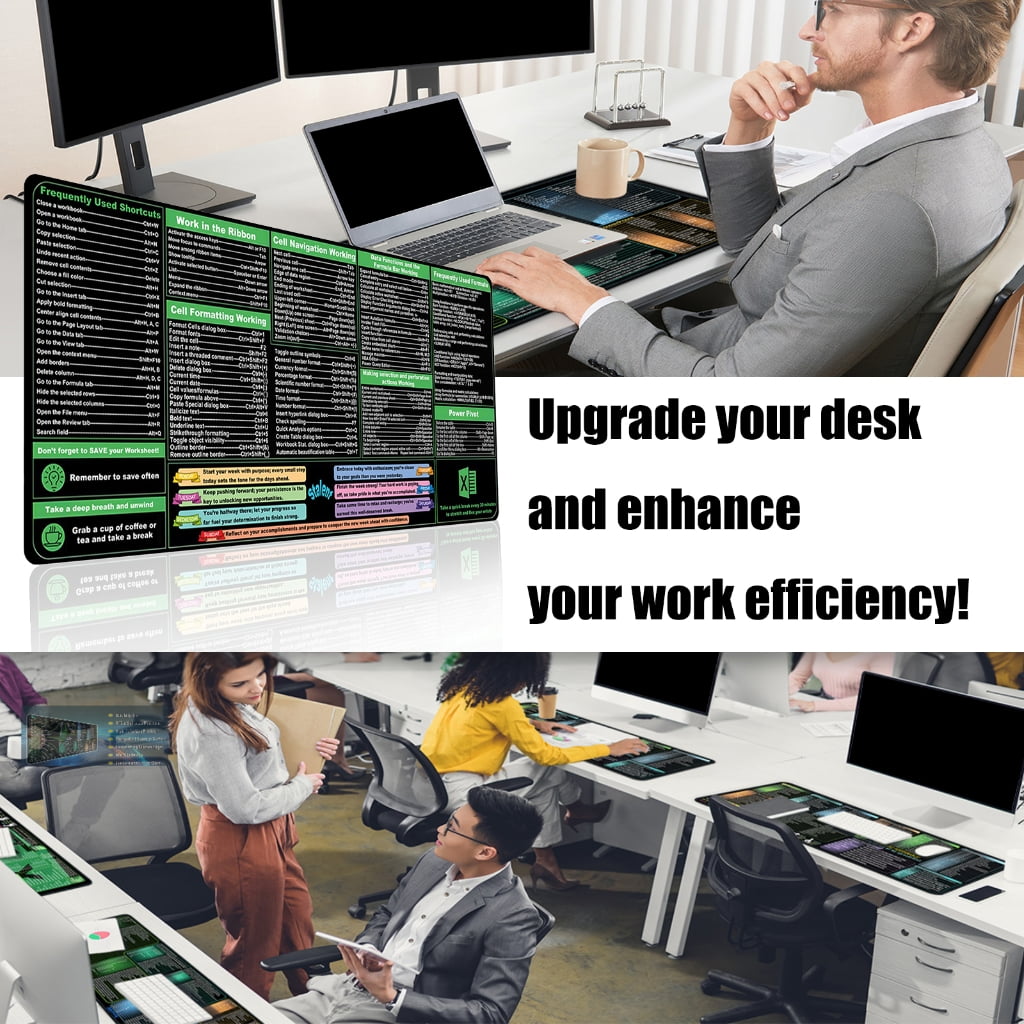 400x900x3mm Large Keyboards Mouse Pad Featuring Word Shortcut for Office Software Use and Gaming with