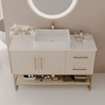 thumbnail image 4 of 47.2" Modern Bathroom Vanity with Ceramic Vessel Sink Gold Accent Free Standing Cabinet, 4 of 12