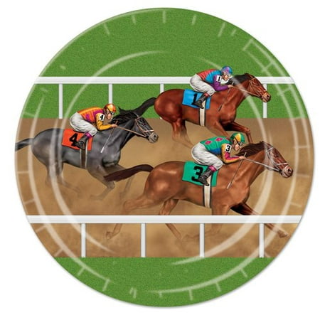 The Beistle Company Horse Racing Paper Plate