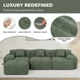 thumbnail image 6 of Hawsaiy 122" Modern L-Shaped Modular Sectional Sofa with Ottoman, 4-Seater Convertible Cloud Couch, Chenille Fabric, No Assembly Required, Green, 6 of 13