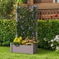 thumbnail image 2 of Costway Outdoor Planter Box with Trellis Water Level Indicator Removable Space Dividers Coffee, 2 of 10