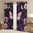 thumbnail image 2 of Homewish Girls Butterfly Blackout Curtains, Chic Floral Leaf Curtains Pack of 2 (42x84 Each), 2 of 5