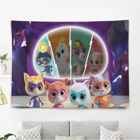 Super Kitties Tapestry Gift Wall Hanging Backdrop for Room Bedroom Girls Fans Background Banner Party Birthday Supplies Decor
