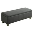thumbnail image 4 of 51" Faux Leather Storage Ottoman Bench with Wooden Legs, Tufted Upholstered Seat, Sturdy & Spacious for Bedroom, Entryway, Living Room, Dark Gray, 4 of 9