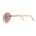 thumbnail image 3 of Womens Unique Wavy Crooked Arm Mod Oval Plastic Sunglasses Beige - Brown, 3 of 6