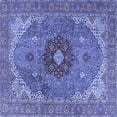 thumbnail image 1 of Ahgly Company Indoor Square Medallion Blue Traditional Area Rugs, 8' Square, 1 of 4