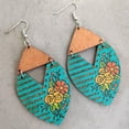thumbnail image 4 of Geometric Triangle Arrow Leaf Print Sunflower Stripes Statement Women Earrings, 4 of 8