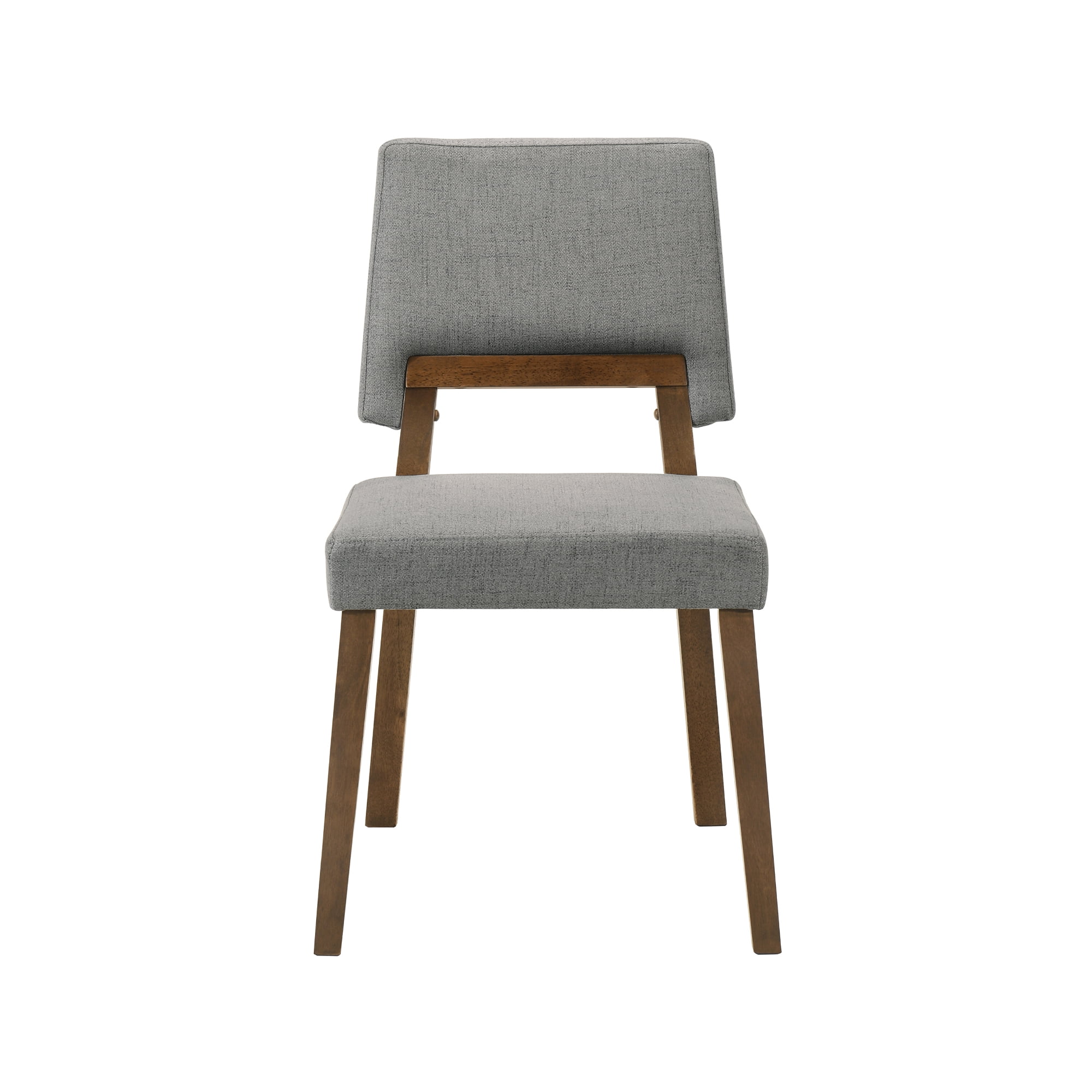 Channell Wood Dining Chair in Walnut Finish with Charcoal Fabric - Set of 6
