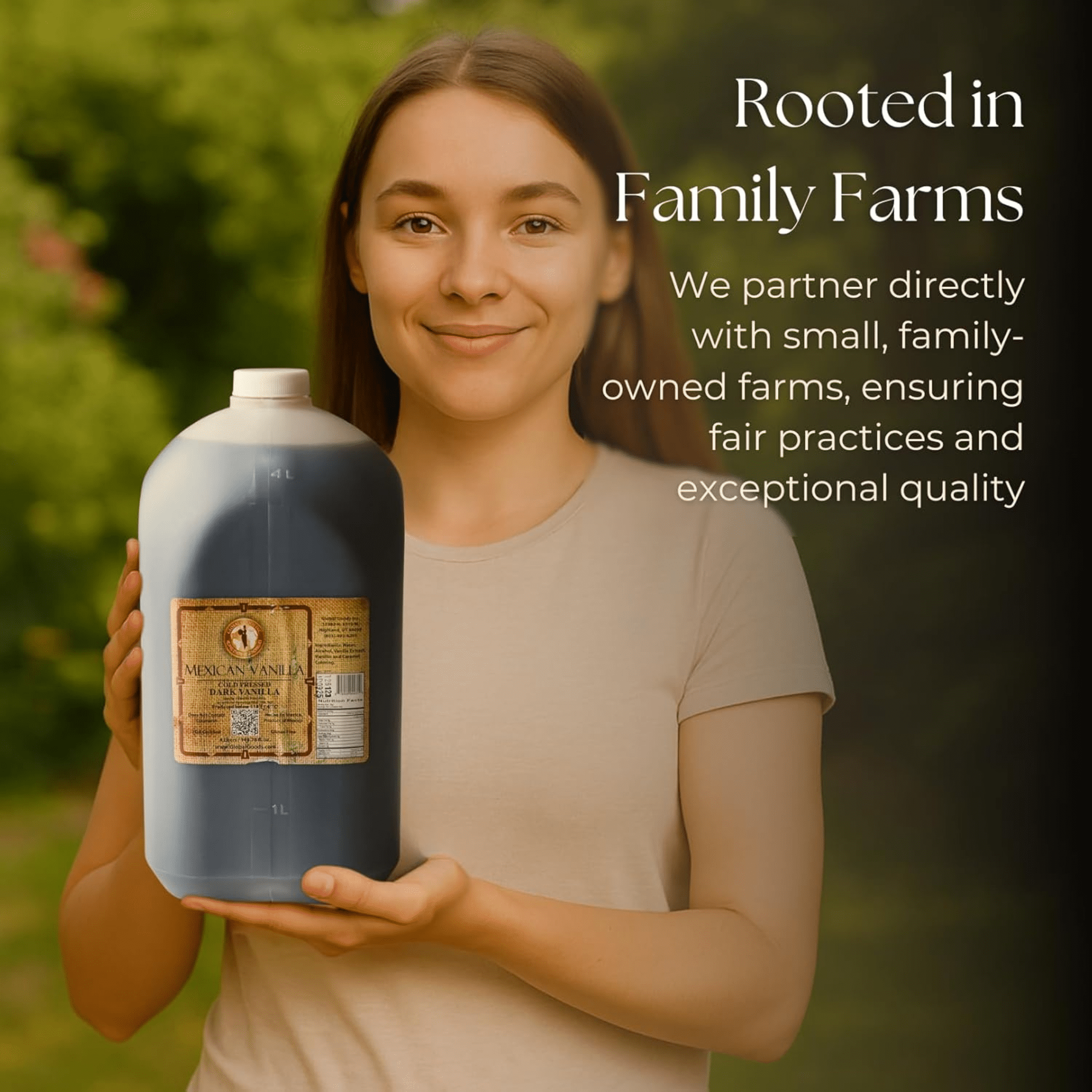 Pure Dark Mexican Vanilla Extract Gluten Free Vanilla for Baking Cakes, Cookies, Desserts, Coffee & Beverages Natural, Bold Flavour 4 Liter / 135.25 fl oz bottle