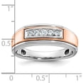 thumbnail image 2 of 10K Two-Tone Ibgoodman White And Rose Gold Men's Polished 5-Stone 1/4 Carat A Quality Diamond Ringsize 10 - Jbsp, 2 of 5