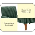 thumbnail image 4 of CQSXDA Corduroy Accent Upholstered Armchair with 9-Inch Solid Wood Legs for Modern Living Room Decor, Green, 4 of 9