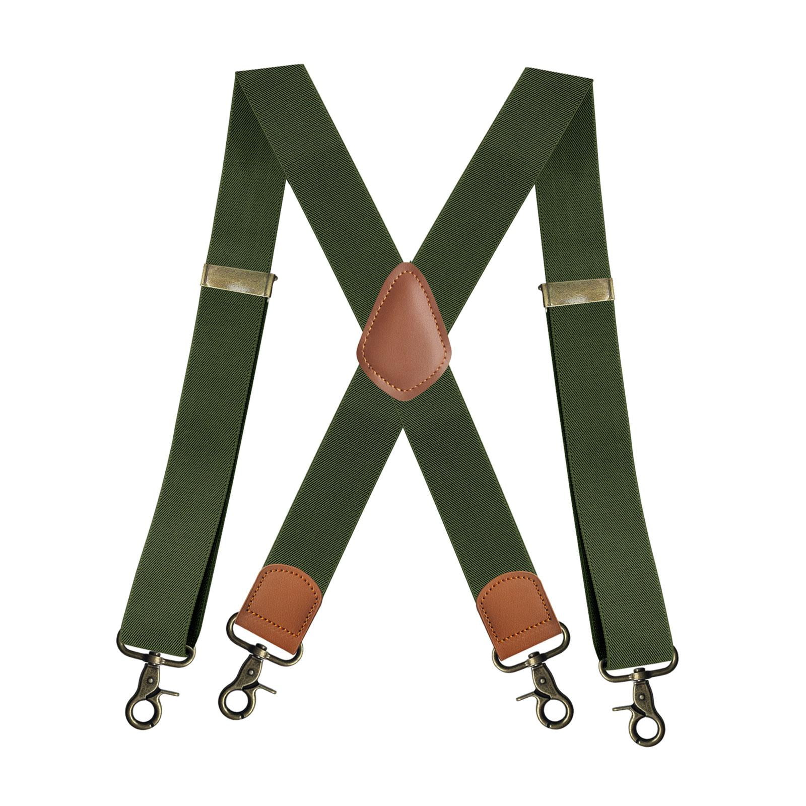 Fashion Men's Suspenders 3.5cm Wide Heavy Duty Suspenders with 4 Snap