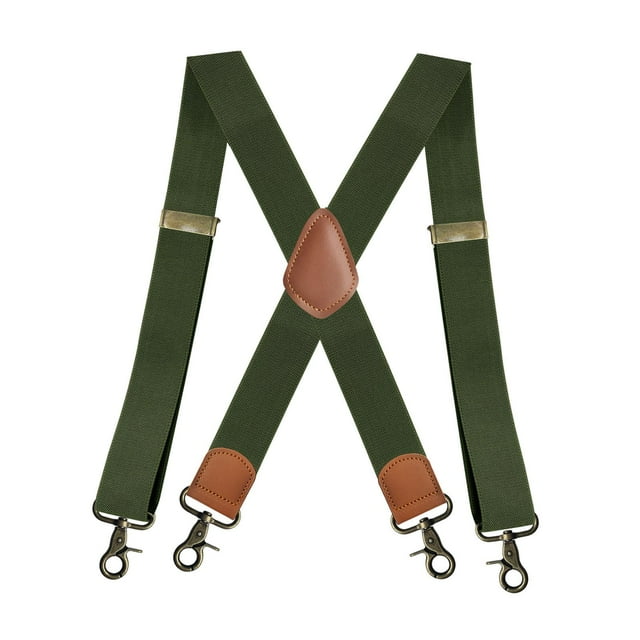 Bretelles pour Hommes 1,4 Po de Large Bretelles Robustes Pantalon Décontracté Vert