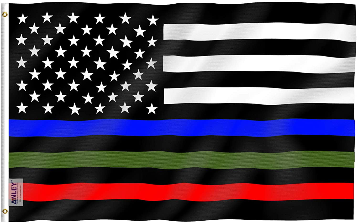 Homissor Thin Blue Green and Red Line Garden Flag American Blue Red Green Stripe All Lives Matter Police Firefighter Military Yard Flags Banner Law Enforcement Police Fireman Army Flag