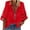 Red, variant on MIUOWANP Women's T-shirt Tops Solid Color Zipper Shirt Half Trumpet Sleeves Blouse Red XL