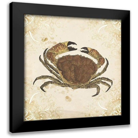 Wang, Melissa 12x12 Black Modern Framed Museum Art Print Titled - La Mer Shellfish II