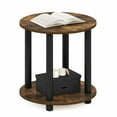 thumbnail image 2 of Furinno Turn-N-Tube 2-Tier Round Wooden End Table, Amber Pine, 2 of 6