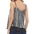 thumbnail image 5 of NFTOEIULA Women Sequin Glitter V Neck Sleeveless Shining Party Night Layered Top, 5 of 5
