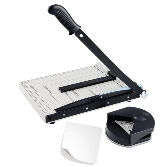 A4 Professional-Grade Carbon Steel Blade Cutter/Paper Trimmer, 12-inch Heavy-Duty Cutter (12-Sheet Capacity) with 4mm Corner Rounder for Cardstock, Photos, Labels, Crafts, and Vinyl