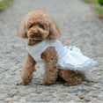 thumbnail image 4 of HQREA Luxury Pearl Dog Bride Wedding Dress,White Formal Puppy Princess Tutu Skirt for Small Dogs, 4 of 7