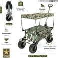 thumbnail image 2 of Creative Outdoor Folding Wagon with Canopy and 10” Big Wheels for Sand, 150lbs Capacity, Camo, 2 of 9