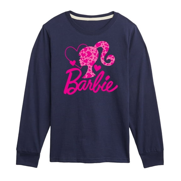 Barbie - Barbie Logo Hearts - Toddler And Youth Long Sleeve Graphic T-Shirt