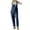 Blue, variant on HomeGardon Linen Pants Women,Pants for Women,Fashion Women Pocket Sleeveless Pants Bandage Causal Bodysuit Plus Size Jumpsuit,S-XXXL