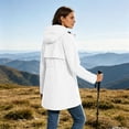 thumbnail image 2 of Lutiedan Waterproof Raincoat for Women Full Zip Long Sleeve Windbreaker Outdoor Hiking Hooded Rain Jacket with Pocket Size S-XXL, 2 of 7