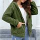thumbnail image 5 of Chaquetas y abrigos casuales de manga larga con capucha para mujer, con capucha, de un solo pecho, de manga larga, de color liso, de felpa de doble cara, chaqueta casual de manga larga con capucha, su, 5 of 7