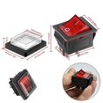 thumbnail image 2 of Pcs 4 Pins 2 Position On/Off Waterproof LED Illuminated Rocker Switch Mini Boat Rocker Switch DPST AC 250V 16A 125V 20A, Red, 2 of 5