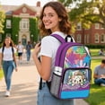 thumbnail image 3 of SEANATIVE Clear PVC Backpack for Kids Boys Girls Transparent Bookbag See Through School Daypack Middle High School Backpacks Rucksack Schoolbag, Cartoon Dog Paint Palette Print Violet, 3 of 7