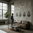 thumbnail image 2 of Four Element Symbols Metal Wall Art for Home and Outside - Wall-Mounted Geometric Metal Wall Art - Drop Shadow 3D Effect Wall Decoration for Living Room Bedroom, 2 of 5
