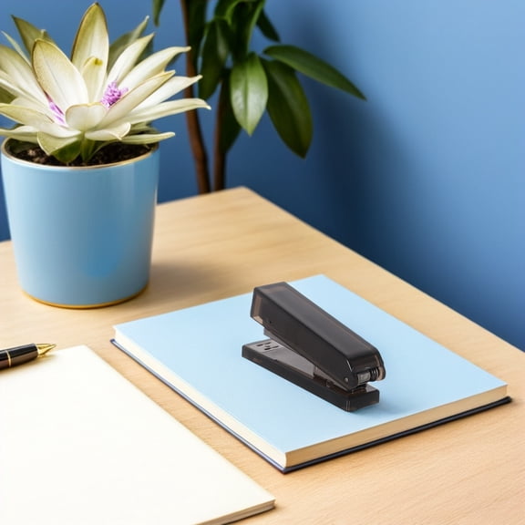 Hytrove Black Acrylic Stapler for Desk Large Capacity Office Desktop Stapler for Thick Documents