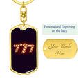 thumbnail image 3 of 777 Gambler Stainless Steel or 18k Gold Premium Swivel Dog Tag Keychain, 3 of 16
