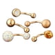 thumbnail image 1 of 5 juegos de joyería corporal con cristales de estrás, ideales para piercings en el ombligo y el trago. Oro rosa, 1 of 7