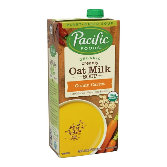 Pacific Foods Organic Creamy Cumin Carrot Oat Milk Soup, 32 Ounce Carton